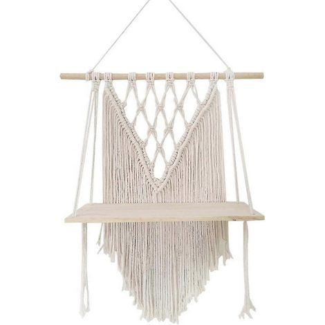 Tapisseries, étagère murale en macramé, étagère en bois tressé, décoration intérieure (1/5)