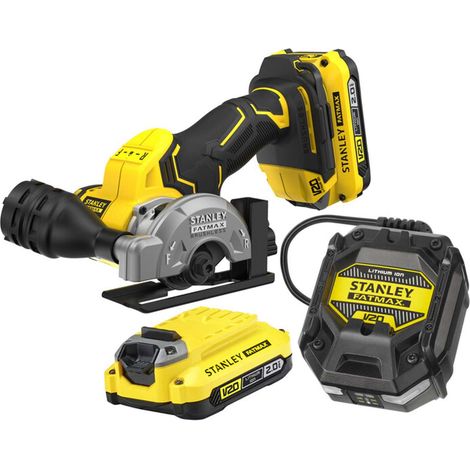 Stanley – Meuleuse sans fil 18V 76 mm – Moteur Brushless – Profondeur de coupe 19 mm – 2 batteries 2Ah – Éclairage LED – SFMCM300D2QW (1/10)