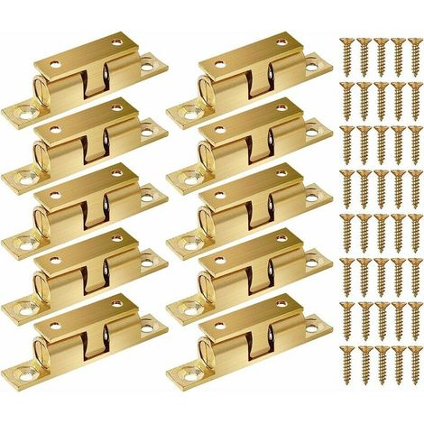 Laiton Double Loqueteau à Billes 50mm Rouleau Loquetaux Fermeture pour Placard Meubles Porte Armoire Loquet Serrure de Portiere 10 Pcs Lefou (1/5)