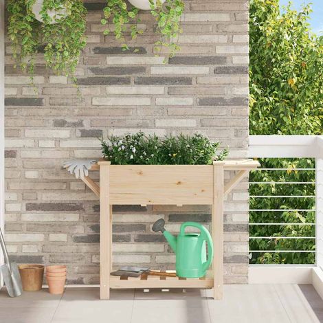 Garten-Pflanzgefäß mit Regal Beige 111 x 37 x 76,5 cm