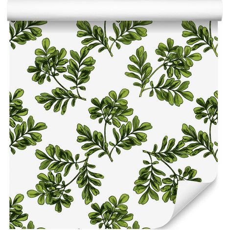 Papel pintado de hojas pequeñas para salón y dormitorio, 50x1000 cm (1/5)