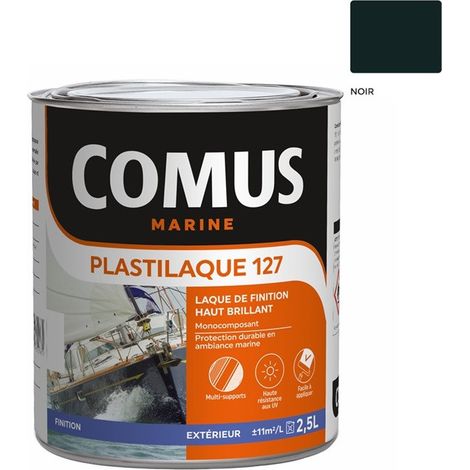 PLASTILAQUE 127 NOIR 199 - 2.5 L - Laque marine de finition Brillante haut de gamme - COMUS MARINE (1/3)