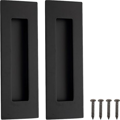 Poignée intégrée pour portes coulissantes, acier inoxydable 304, noir lisse, 150 x 50 x 14 mm (1/5)