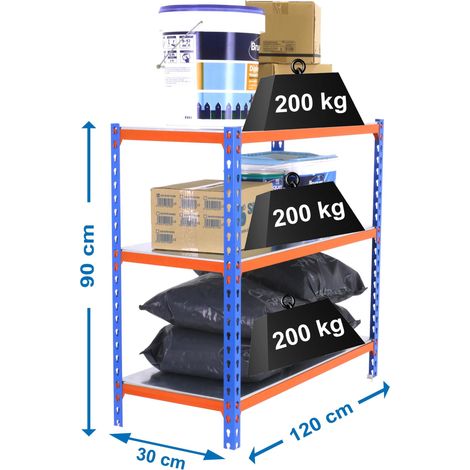 Simonrack Scaffale in metallo senza viti 900x1200x300 mm blu/arancio (1/3)