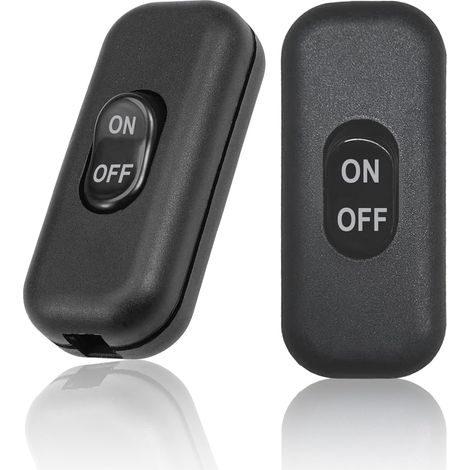 CSPARKV Lot de 2 Interrupteur Lampe de Chevet, Interrupteur Noir, Interrupteur bipolaire 6A 250V, Mini Interrupteur à Bascule pour petit Appareil, Lampe de Chevet, Lampe de Bureau (Noir)