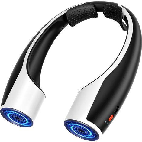 Ventilador de cuello para un enfriamiento rápido, adecuado para el hogar, la oficina, viajes y uso en exteriores (Negro, 1 unidad) (1/5)