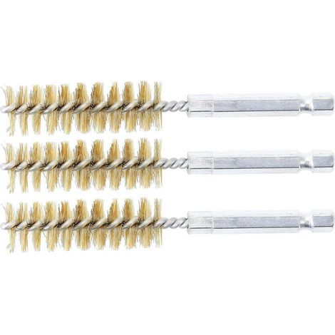 Brosse en Laiton 3 pcs 15 mm D. - 6,3 mm (1/4) - Résistante et Polyvalente pour Nettoyage Précis - D-Work