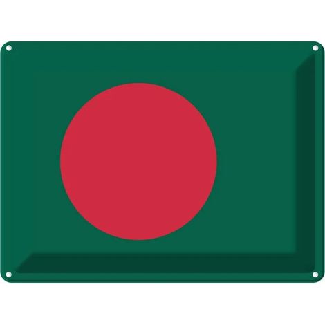 Plaque métallique 30x40 cm Drapeau et armoiries du Bangladesh (1/5)