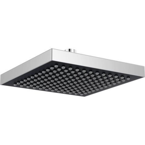 Soffione per doccia da bagno quadrato 10x10cm effetto pioggia nero in termoplastica (1/5)