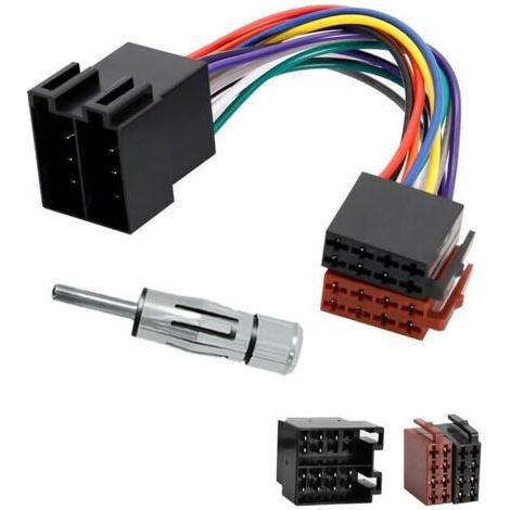 Adaptateur Autoradio Set, Universal Radioadapter, Adaptateur Antenne Autoradio Din Iso Klemme 15 + 30 Steckbar Verlängerung Radio Adapter Stecker (type1) (1/5)