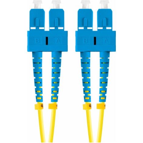 Cordon de raccordement 5m lanberg mono sc/upc-sc/upc duplex fibre g657a1 lszh jaune