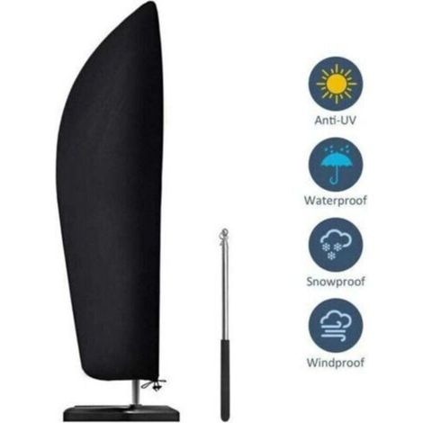 Housse de protection pour parasol déporté 2 à 4 m de large tissu Oxford 210D imperméable à la poussière Résistant aux UV 265x40/70/50cm..DEBUNS