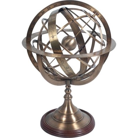 Sphère armillaire nautique dorée 49x49x70cm – Décoration intérieure – Matériau laiton – Poids 10.6kg – 19319 – Signes Grimalt