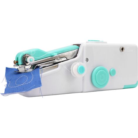 Machine à coudre portative, machine à coudre sans fil multifonctionnelle adaptée aux débutants, aux enfants et aux adultes, bleue. (1/5)