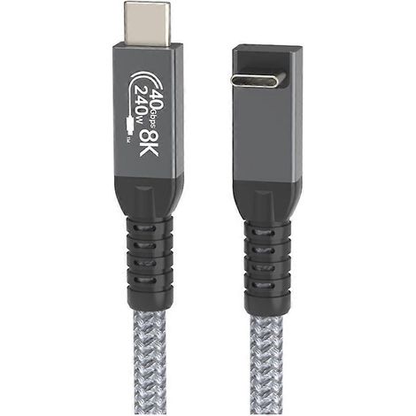 90°-Stereo-Winkel-USB-4-Kabel, 40 Gbit/s, Typ-C, 240 W PD-Schnellladung, 8K-Videoübertragung, 1,5 m (1/5)