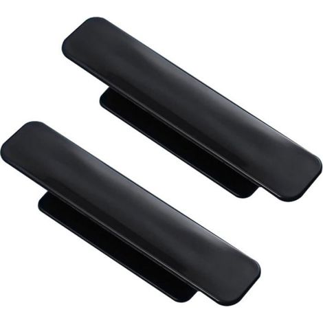 Poignée Adhésive Carrée - Plastique Noir - Pour Armoire Porte Meuble - Sans Perçage - 2 Pièces (1/3)