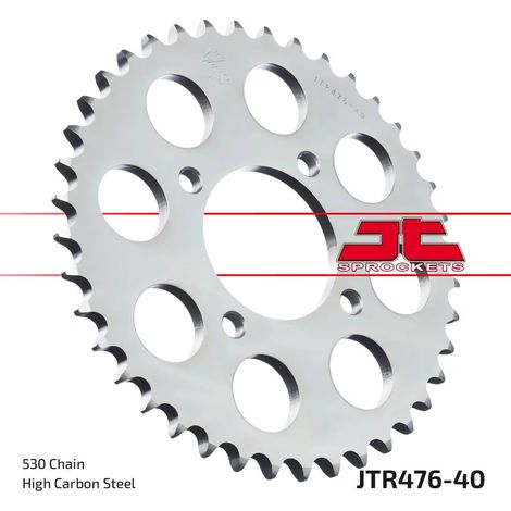 Pignon arrière Jt 476 40 pour Kawasaki GPZ 250 '83-85', Z 250/400/440/500/550 '78-85' (47640Jt) (Chaîne .530) (1/3)