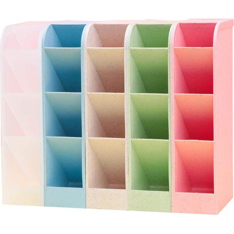 Office Supplies Organizer, 5 Pcs Multifunctional Desktop Storage Child Desk Organizer, Pen Storage Holder Box Office Storage for Home and School