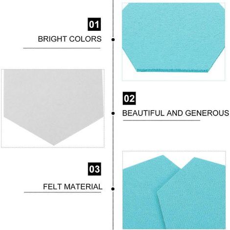Set mit 12 sechseckigen Memoboards aus selbstklebendem Filz – 12 x 12 x 0,5 cm – Blaugrün (1/3)