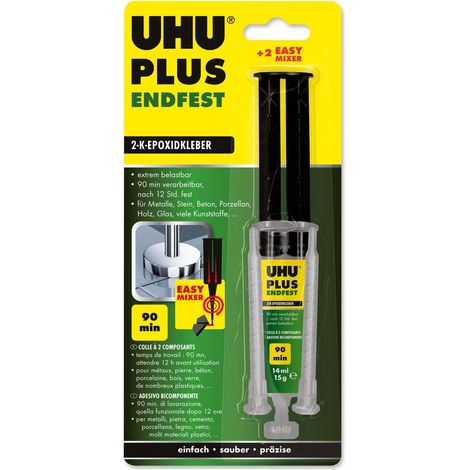 Uhu Plus 90 Minuti Verde Bicomponente Siringa Ml 14 15 g (1/3)