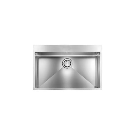 CM 072046.X1.01.2063 Lavello da incasso monovasca in acciaio inox AISI 304-18-10 con piletta Rondo' manuale installazione semifilo slim foro miscelatore 35 mm colore Inox vintage (1/5)