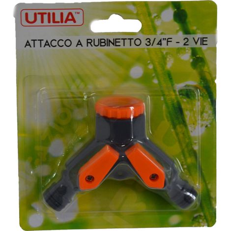 Utilia ATTACCO A RUBINETTO A 2 VIE  mis. 3/4F Utilia 24 PZ (1/3)