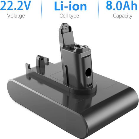 Batterie POWTREE [Type B] améliorée de 8 000 mAh et 22,2 V, compatible avec les batteries Dyson DC35 et les aspirateurs à main Animal DC31, DC34, DC35, DC44 et DC56 (non compatible avec le type A). (9 (1/5)