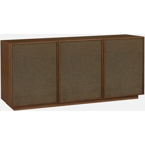 Credenza decorativa in legno e tessuto 3 ante 160 cm (1/5)