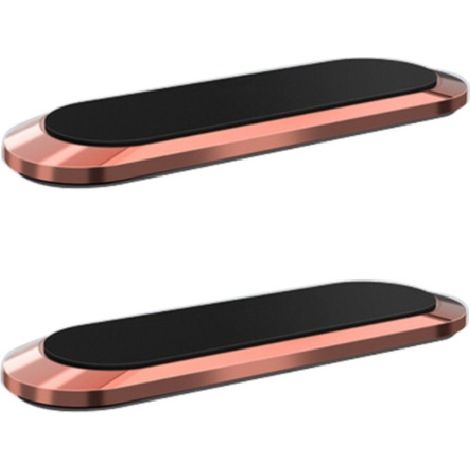 2 Pcs Support Magnétique pour Smartphone - Rotatif pour Voiture Tableau de Bord Téléphone Portable Aimant Mural Universel (Or rose)