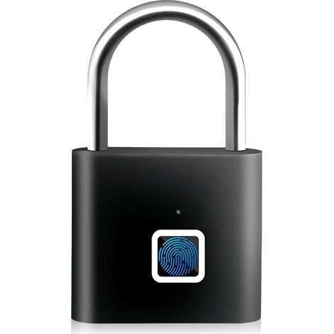Cadenas à empreintes digitales USB, chargement USB, cadenas sans clé, pour salle de sport, batterie longue durée, résistant aux intempéries (1/5)
