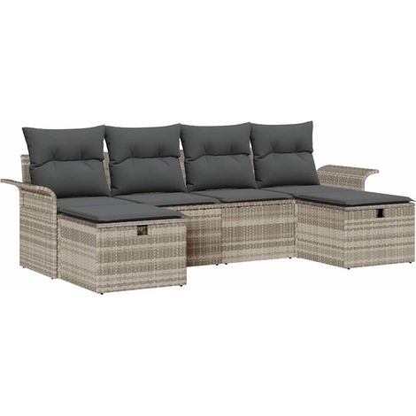 Maison Exclusive - Conjunto de sofá de jardín 6 uds. Poliratán (1/5)