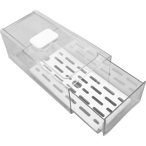 Boîte de rangement pour réfrigérateur avec plateau égouttoir, récipient de conservation des fruits, dimensions : 11 x 14 x 30 cm / 4,3 x 5,5 x 11,8 pouces (1/5)