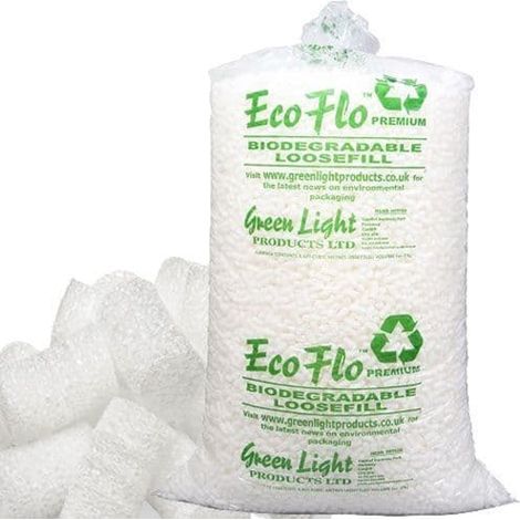 10 x White Eco Flo Biodegradable Loose Fill Packing Peanuts