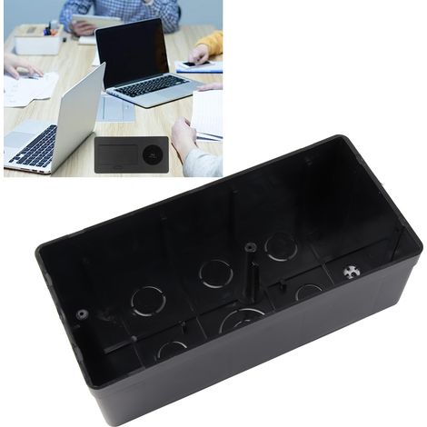 Chargeur sans fil, sans soudure, prise de bureau encastrable pour salles de conférence et bureaux, norme européenne + double prise USB noire, 250 V CA (1/5)