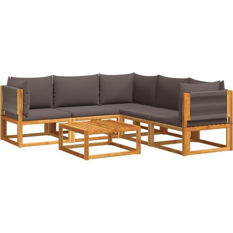 Maison Exclusive - Set di divani da giardino 6 pezzi con cuscini in legno di acacia e corda
