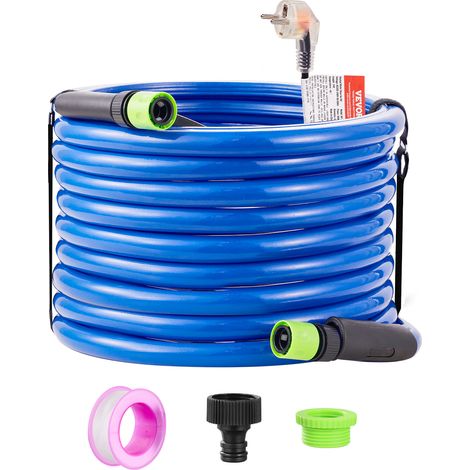 VEVOR Tubo Acqua Riscaldata 15,2 m per Camper, Tubo Acqua Potabile Riscaldato Antigelo fino a -42,7°C, Autoregolante Automatica, ID 158 mm con Set Raccordi Collegamento Rapido, Senza Piombo e BPA