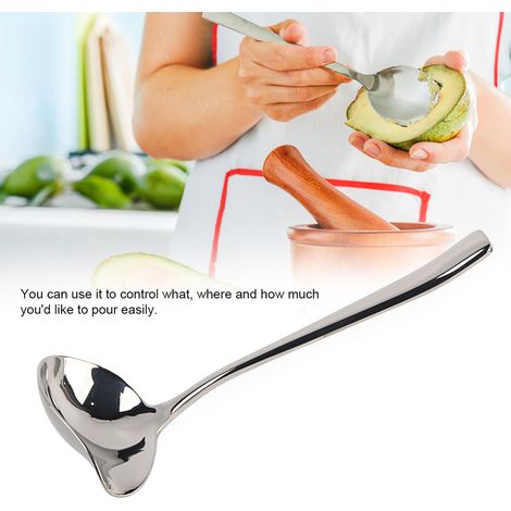 Cuillère à sauce en acier inoxydable avec bec verseur, cuillère à sucre, ustensile de cuisine (1/5)