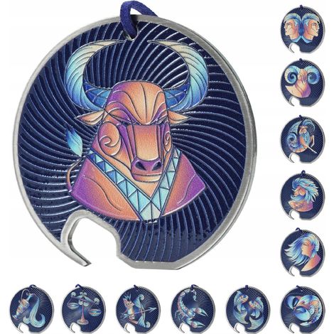 KADAX Flaschenöffner, Zodiak Design, Bieröffner aus Edelstahl, Sternzeichen-Flaschenöffner, Einhand (1/5)
