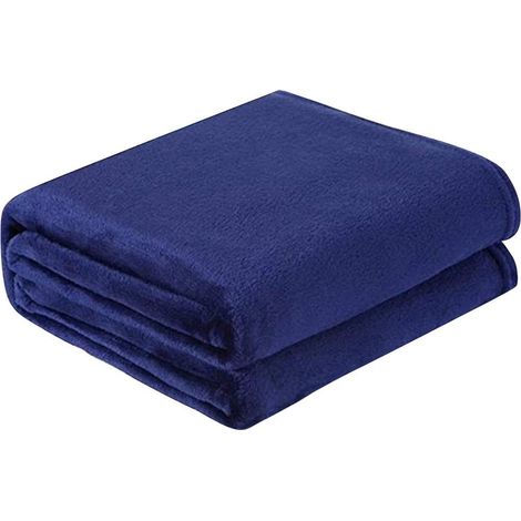 Couverture En Peluche Microfibre - 220 x 240 cm - Pour Canapé Lit Chambre - Double Face Douce - 1 Pièce (1/4)