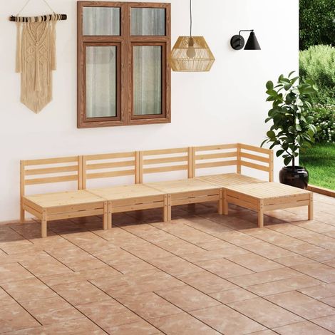 5-tlg. Garten-Lounge-Set Massivholz Kiefer vidaXL (1/5)