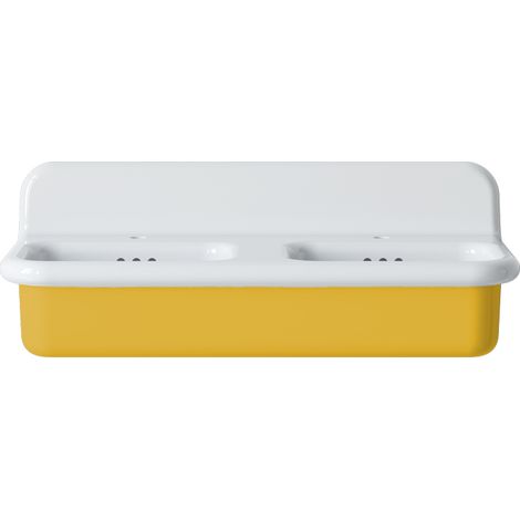 Lavabo retro doble de cerámica de 102 cm - True Colors Lite - Amarillo Sol (1/3)