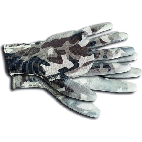 KIXX Handschuhe für die Gartenarbeit, Camouflage-Weiß - Größe 10 (1/2)