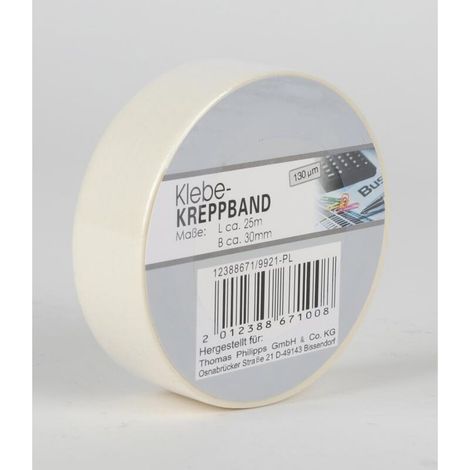 12x Klebe Kreppband 25m Creme Maler Abkleben Farben Bedarf Büro Streichen Tape