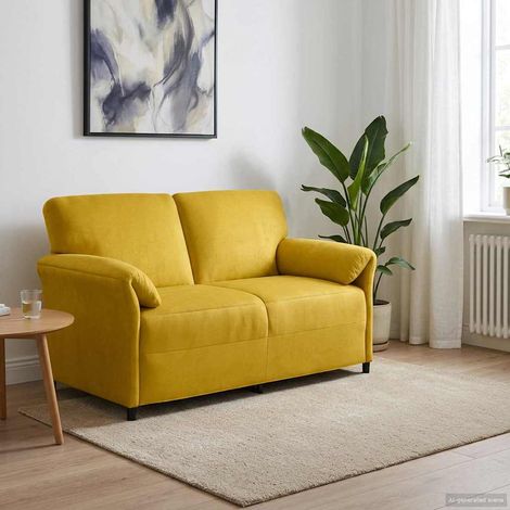Sofá de 2 Plazas Amarillo 158 x 83 x 95 cm Terciopelo