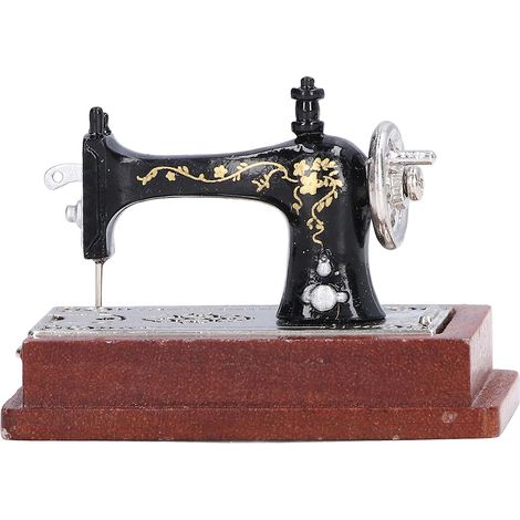 Machine à coudre miniature vintage à l'échelle 1:12 pour maison de poupée, décoration ou cadeau (1/5)