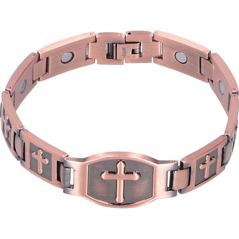 Bracelet magnétique en cuivre réglable pour hommes et femmes, bijou de thérapie magnétique ajustable (1/5)