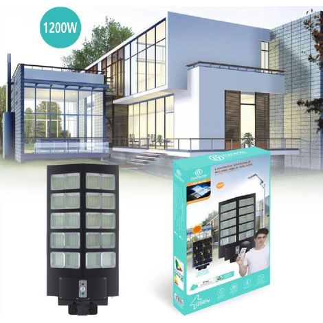 Trade Shop - LED STRASSENLEUCHTE 1200W SOLARPANEL DÄMMERUNGSSENSOR IP67 LED-8472 - (1/3)