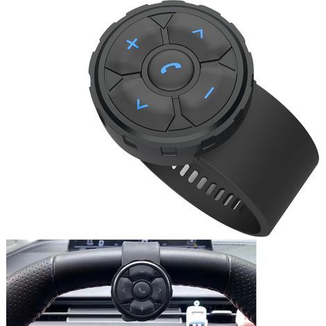 Bluetooth Media Button Télécommande IPX6 Type de bracelet imperméable Contrôleur sans fil pour voiture Vélo Moto Volant Siri Appel & Caméra Compatible pour iPhone  N'importe quel appareil Android