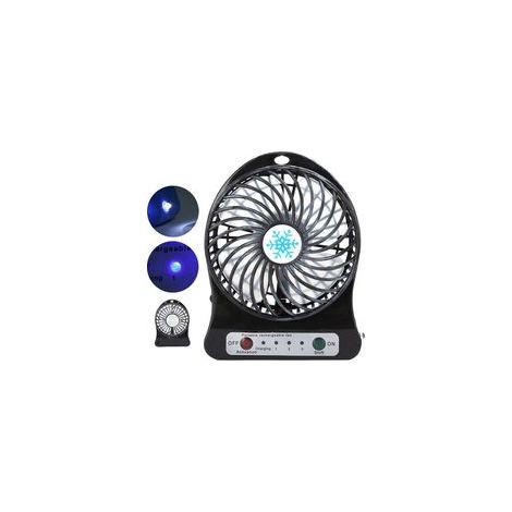 Tragbarer, per USB aufladbarer Tischventilator für Baby, Auto und Bett – Schwarz (1/5)