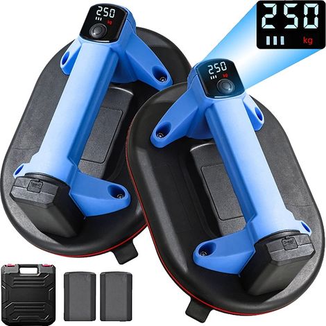 Lève-vitre numérique, capacité d'aspiration de 250 kg, batterie lithium rechargeable, 2pc 2batterie (1/2)